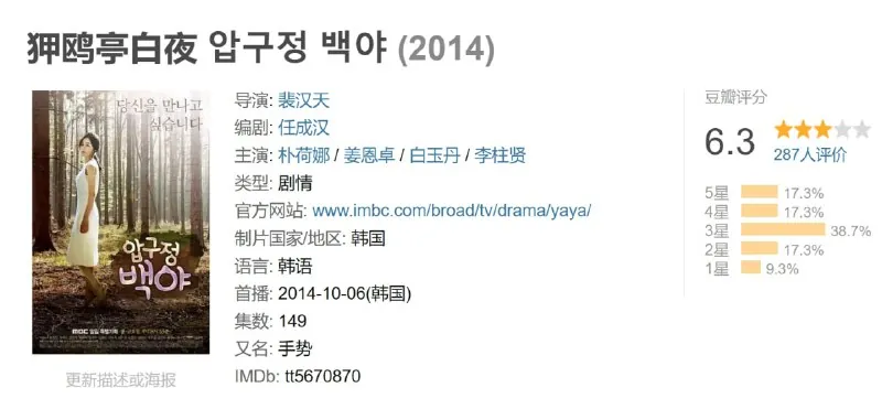 狎鸥亭白夜압구정백야（2014）