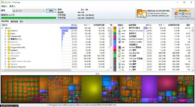 wiztree便携修改版-磁盘分析工具